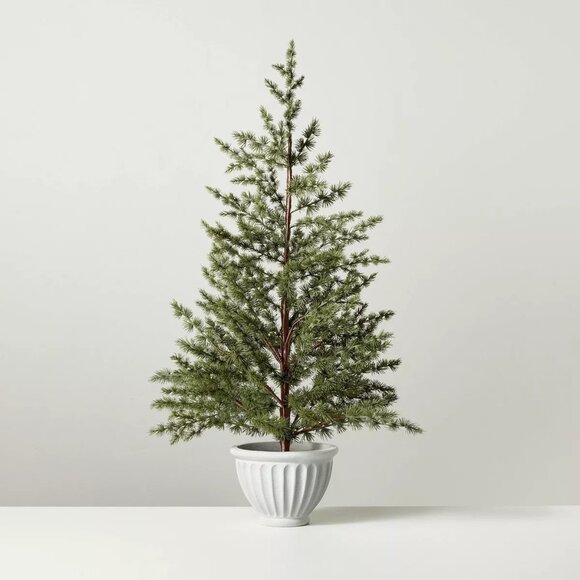 42" Faux Spruce Tree Fluted Porch Pot -Hearth & Hand Magnolia Christmas 2024 NWT - Picture 1 of 6